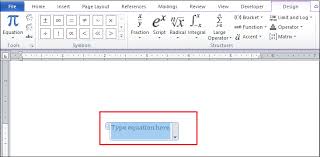 Insert Equations In Word Doent