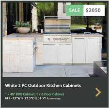 white 2 pc bbq grill outdoor kitchen