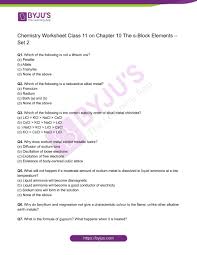 cl 11 chemistry worksheet on chapter