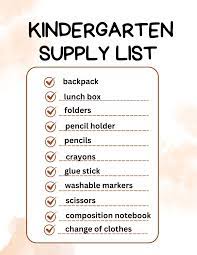 the best kindergarten supply list