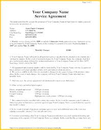 Monthly Service Contract Template Bookmylook Co
