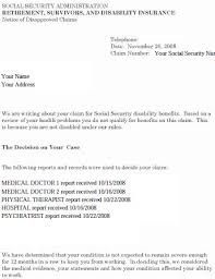 Best Photos Of Disability Determinations Letters Examples Social