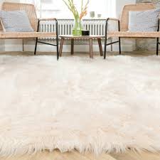 white sheepskin rug fluffy faux fur