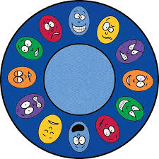 expressions large round educational rug