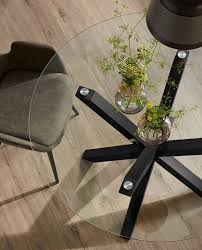 spider round glass dining table moss