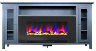 somerset 70 blue electric fireplace tv