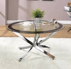 Glass Top Coffee Table Chrome And Black