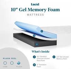 lucid 10 gel memory foam mattress