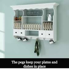 Wall Dish Rack Wooden Kitchen Cabinet