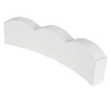 white curved scallop concrete edger