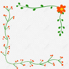 vine border frame vector cute orange