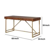 Gold Wooden Writing Desk With
