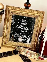 thrift etched christmas mirror