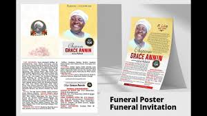 funeral poster a4 fold invitation