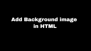 add background image in html only