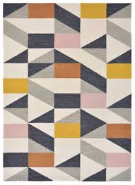 a modern rug with a colorful geometric