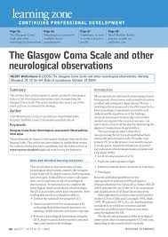 Pdf The Glasgow Coma Scale And Other Neurological Observations