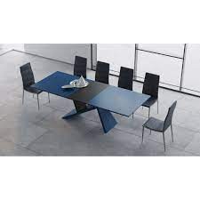 By combining the camber of the standard slide (to prevent sag in the center of the table), with the smooth rack and pinion mechanism, this table slide supports an extra large standard table with a center support. B Modern Artiste Blue Extension Modern Dining Table On Sale Overstock 25733964