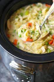 Creamy Chicken Noodle Soup Crock Pot gambar png