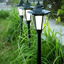 Garden Led Lights Lampost Solar Powered