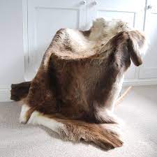 a large natural eco reindeer rug