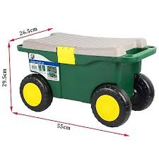 Garden Tool Cart Seat Storage Box On