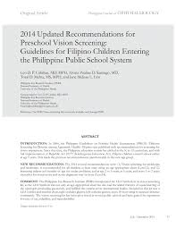 Pdf 2014 Updated Recommendations For Preschool Vision