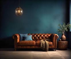 dark brown leather sofa