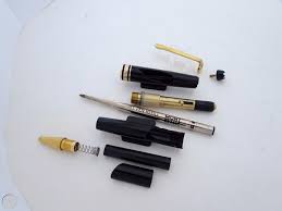 montblanc pen ballpoint gold trim black