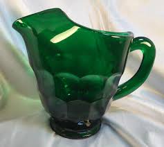 pitchers green depression glass vatican