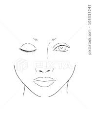face chart makeup design sheet female