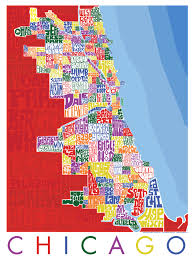 Chicago Neighborhood Type Map – LOST DOG Art & Frame