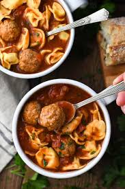 meatball soup with cheese tortellini