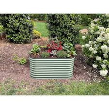 Frame It All 6 In 1 Modular Metal Raised Garden Bed Kit Green