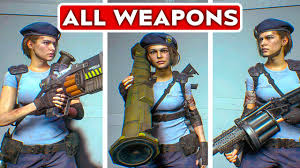 resident evil 3 remake all weapons