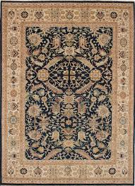 hand knotted wool blue rug