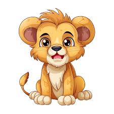 a cartoon lion with a cute face ai
