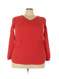 Details About Talbots Women Red Long Sleeve Blouse 1x Plus