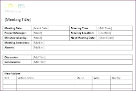 Templates For Meetings Top 5 Free Meeting Minutes Word Excel