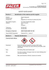 safety data sheet pacer car clean