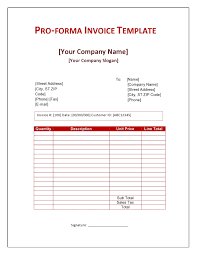 View Sample Proforma Invoice Template Word Gif