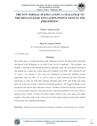 Like a debate, a position paper presents one side of an arguable opinion about an issue. Pdf The New Normal In Education A Challenge To The Private Basic Education Institutions In The Philippines