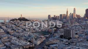 aerial drone of the san francisco city