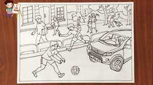 Vẽ tranh đề tài: An toàn giao thông - P1: Các bước vẽ hình / How to paint a  topic of traffic safety - YouTube