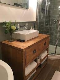 rustic bathroom vanity unit handcrafted