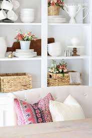 Hutch Decorated For Spring In Blush