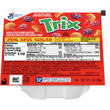 trix cereal 25 less sugar single