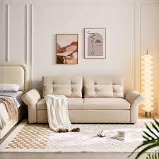halbert 3 seater sofa bed sand beige