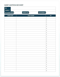 Download Template Doc Silent Auction Master List