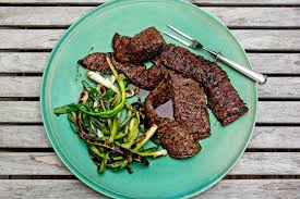grilled skirt steak with garlic and